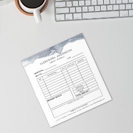 Elegante Deep Grey Waterverf Minimal Invoice Notitieblok