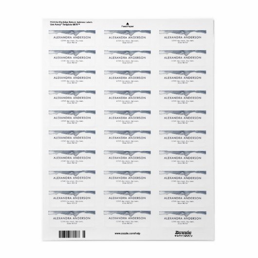 Elegante Deep Grey Waterverf Professional Minimal Etiket (Full Sheet)