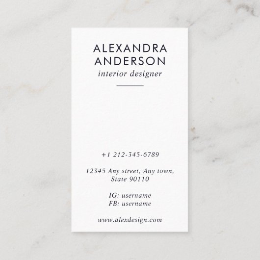 Elegante Deep Grey Waterverf Professional Minimal Visitekaartje (Achterkant)