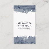 Elegante Deep Grey Waterverf Professional Minimal Visitekaartje (Voorkant)