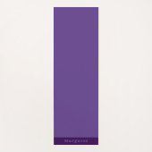 Elegante Deep Paarse Yoga Mat met Jouw naam Design (Voorkant)
