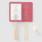Elegante Deep Pink minimalist Handwaaier (Voorkant en achterkant)