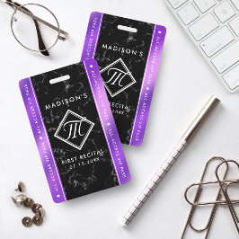Elegante Deep Purple Folie Zwarte Marmer VIP Evene Badge