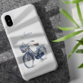 Elegante Delft Blauw Bloemendecor Fiets Gepersonal Case-Mate iPhone Case