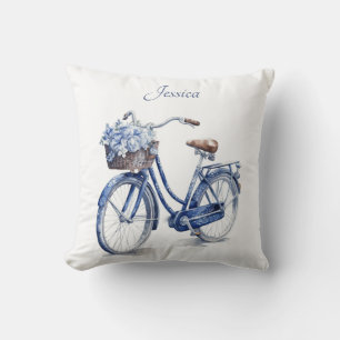 Elegante Delft Blauw Bloemstuk Fietspersoonlijk Kussen