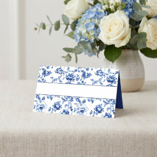 Elegante delfts bloemenstijl Border Name Plaatskaartje
