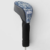 Elegante Delftse Tegels gepersonaliseerd Golfheadcover (Schuin)