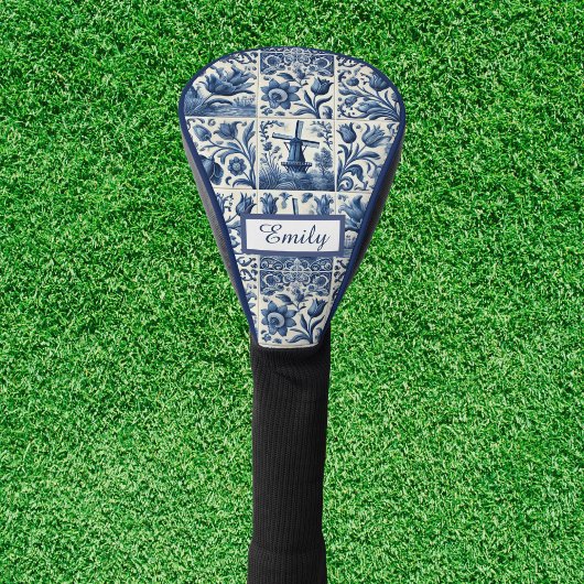 Elegante Delftse Tegels gepersonaliseerd Golfheadcover