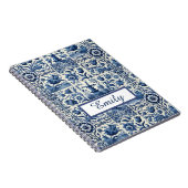 Elegante Delftse Tegels gepersonaliseerd Notitieboek (Rechterzijde)