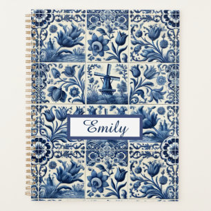Elegante Delftse Tegels gepersonaliseerd Planner