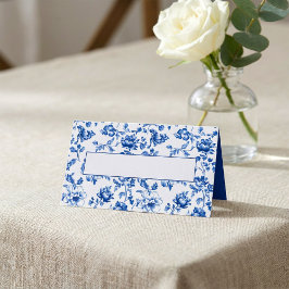 Elegante delftware Floral  stijl Grens Naam Plaatskaartje