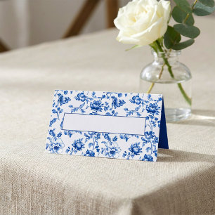 Elegante delftware Floral  stijl Grens Naam Plaatskaartje