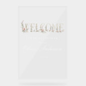 Elegante delicate bloem lente bruidsdouche acryl bord (Voorkant)