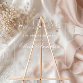 Elegante delicate bloem lente bruidsdouche acryl bord