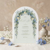 Elegante delicate bloem lente bruidsdouche kaart