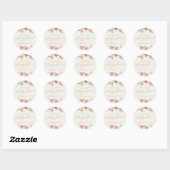 Elegante delicate bloem lente bruiloft Baby Shower Ronde Sticker (Vel)