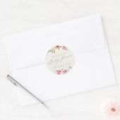 Elegante delicate bloem lente bruiloft Baby Shower Ronde Sticker (Envelop)