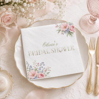 Elegante delicate bloem lente Bruiloft Feest Servet