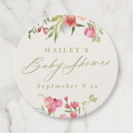 Elegante delicate bloem lente trouw baby shower bedankjes labels