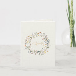 Elegante delicate bloemenslingers rouwkaart bedankkaart