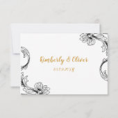 Elegante Delicate Bloemige Trouw  RSVP Kaartje (Achterkant)