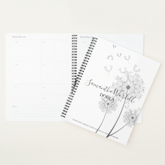 Elegante Delicate Flowers Doula Geboortecoach Verl Planner (Display)