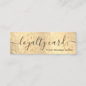 Elegante delicate gouden bladeren geborsteld metaa klantenkaartje (Voorkant)