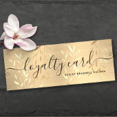 Elegante delicate gouden bladeren geborsteld metaa klantenkaartje