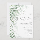 Elegante delicate groen varens bruids lunch kaart (Voorkant)