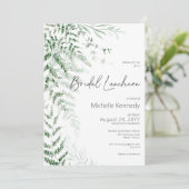 Elegante delicate groen varens bruids lunch kaart (Staand voorkant)