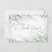 Elegante delicate groen varens bruiloft bedankkaart (Voorkant)