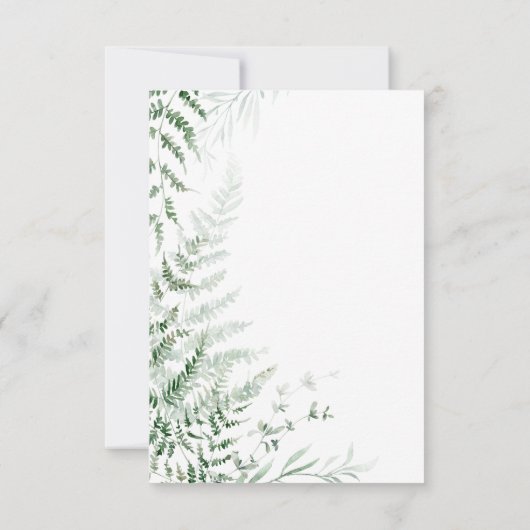 Elegante delicate groen varens bruiloft save the date (Achterkant)