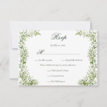 Elegante Delicate Groene Botanische Trouwmaaltijd