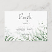 Elegante delicate groene varen receptie informatiekaartje (Voorkant)