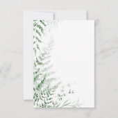 Elegante Delicate Groene Varens Bruiloft Save The Date (Achterkant)
