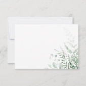 Elegante Delicate Groene Varens QR Code RSVP Kaartje (Achterkant)