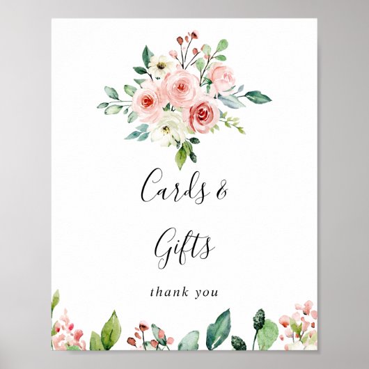 Elegante Delicate Herfst Bloemkaarten en Cadeaubor Poster (Voorkant)