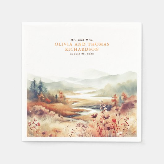 Elegante delicate Herfst Natuur Servet (Voorkant)