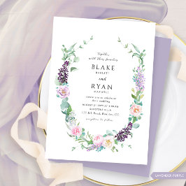 Elegante delicate lavendel, Paarse, pastelbruiloft Kaart
