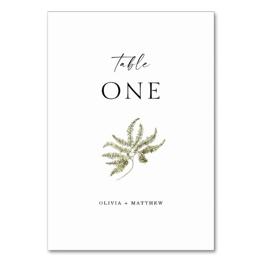Elegante delicate minimalistische bosvaren bruilof kaart (Achterkant)