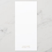 Elegante delicate minimalistische witte bruiloft m menu (Achterkant)
