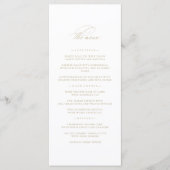 Elegante delicate minimalistische witte bruiloft m menu (Voorkant)