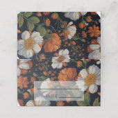 Elegante delicate oranje witte bloembloemen plaatskaartje (Buitenkant ongevouwen)