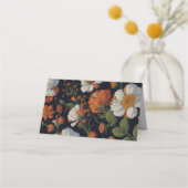 Elegante delicate oranje witte bloembloemen plaatskaartje (Achterkant)