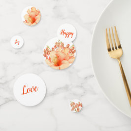 Elegante delicate oranjeroze bloemen confetti