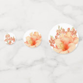 Elegante delicate oranjeroze bloemen confetti (Voorkanten)