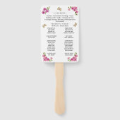 Elegante Delicate Paarse Orchideeën Trouwprogramma Handwaaier (Achterkant)