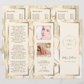 Elegante delicate perzik gouden agaat brochure (Voorkant / Achterkant)