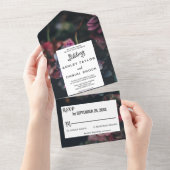 Elegante Delicate Romantische Bloemen Bloemen Huwe All In One Uitnodiging (Afscheurbaar)