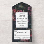 Elegante Delicate Romantische Bloemen Bloemen Huwe All In One Uitnodiging (Binnen)